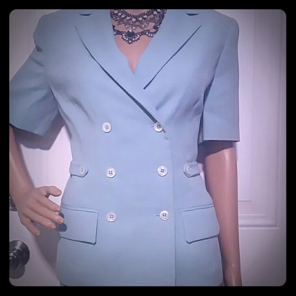 WOW! BADGLEY MISCHKA WOOL SILK LINING 8 ALL SEASONS SKIRT SUIT USA - Picture 2 of 7